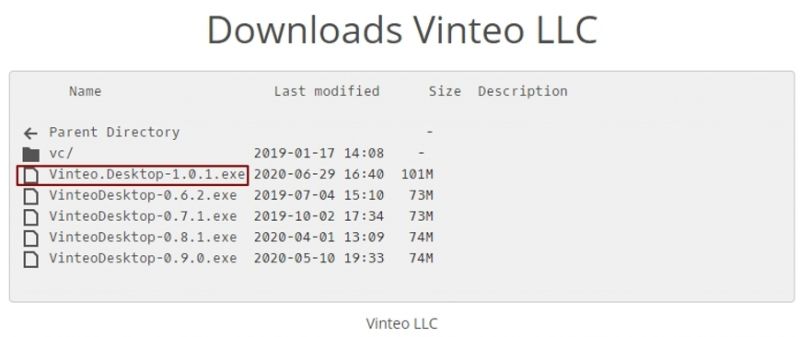 Vinteo desktop